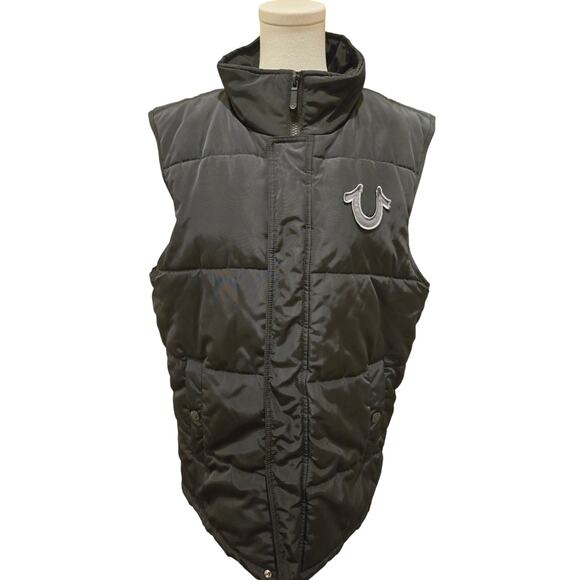 True Religion Puffer Vest Black Mens XL - Picture 1 of 10